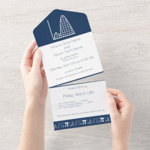 Invitation Tout En Un Cela s'additionne en marine