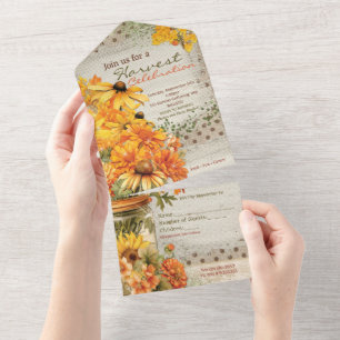 Invitation Tout En Un Célébration de la récolte d'automne