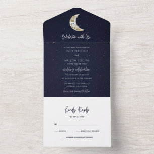 Invitation Tout En Un Célébration lunaire céleste de mariage