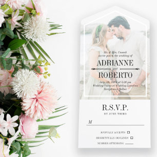 Invitation Tout En Un Charcoal Text Big Photo Wedding