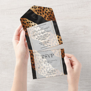Invitation Tout En Un Chic Brown noir blanc