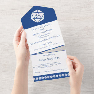 Invitation Tout En Un Chic de table en bleu