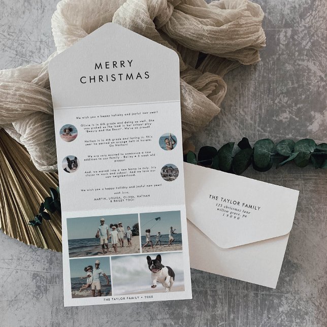 Invitation Tout En Un Chic Joyeux Noël Multi Photo Vacances Tout En (Créateur téléchargé)