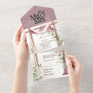 Invitation Tout En Un Chic Lavender Canopy Eucalyptus Mariage