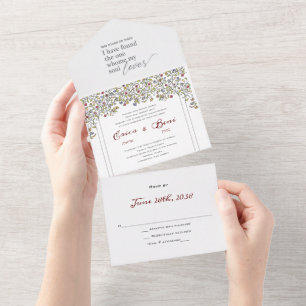 Invitation Tout En Un Chuppah botanique tout en un mariage juif Invitati