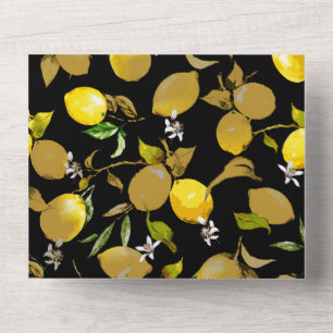 Invitation Tout En Un citrons d'aquarelle 30
