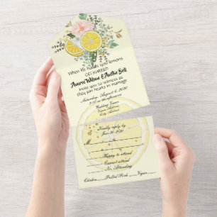 Invitation Tout En Un Citrons et fleurs
