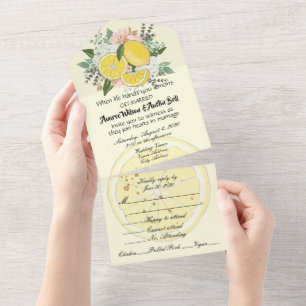 Invitation Tout En Un Citrons et fleurs Version 2