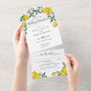 Invitation Tout En Un Citrons rustiques tout en un