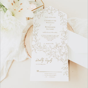Invitation Tout En Un Classic Gold Mariage
