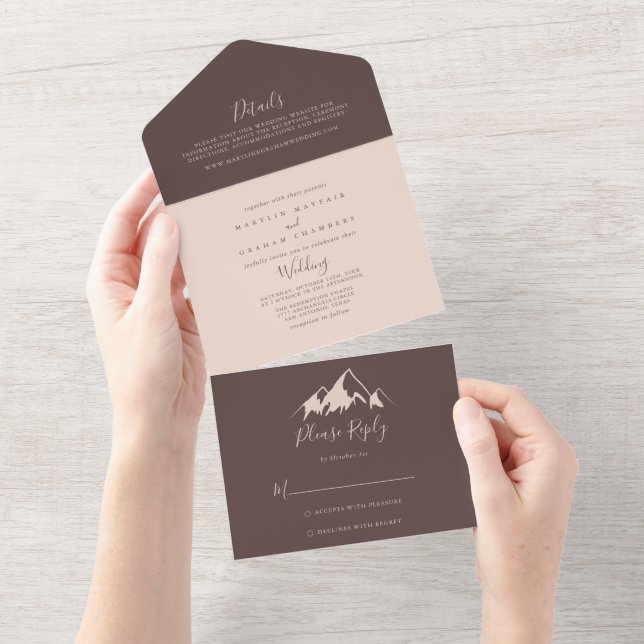 Invitation Tout En Un Clear Mountain Country Boho Mariage (Déchirure)
