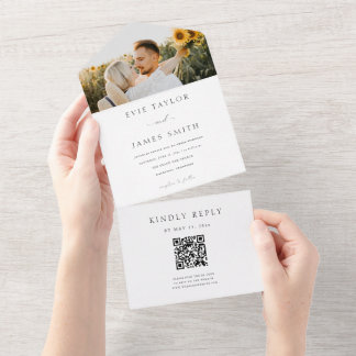 Invitation Tout En Un Code QR de photo moderne