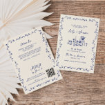 Invitation Tout en Un Code QR Dessiné à la Main Bleu pour Mar<br><div class="desc">Nous vous présentons notre invitation de mariage tout-en-un inspirée de la Méditerranée, un parfait mélange d'élégance, de charme et de fantaisie pour donner le ton de votre jour spécial. Avec un délicat cadre botanique dessiné à la main dans une belle teinte de bleu, cette invitation évoque la beauté sereine et...</div>