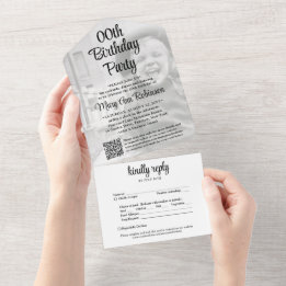 Invitation Tout En Un Code QR RSVP et superposition de photos pour tout