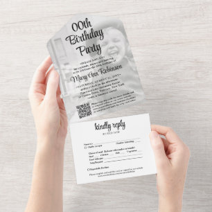 Invitation Tout En Un Code QR RSVP et superposition de photos pour tout