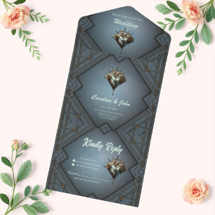 Invitation Tout En Un Coeur steampunk fascinant