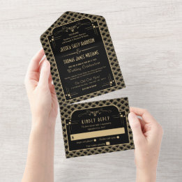 Invitation Tout En Un Collection de Mariages Art Déco Gatsby vintage des