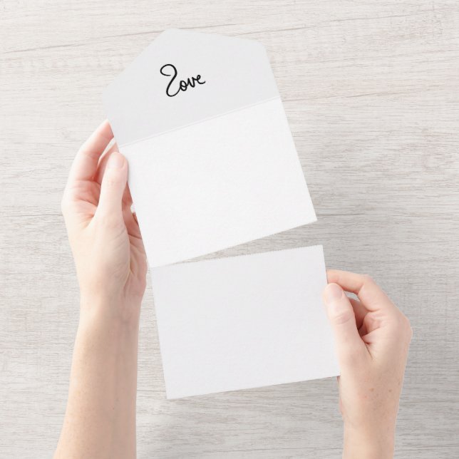 Invitation Tout En Un Conception de typographie de mot "amour" minimalis (Déchirure)
