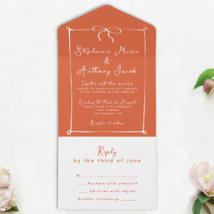 Invitation Tout En Un Coucher de soleil italien Whimsical avec Mariage b