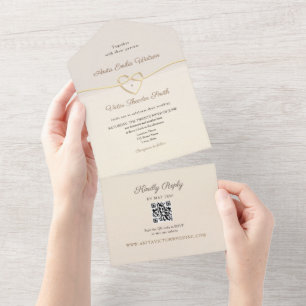 Invitation Tout En Un Coucher de soleil lueur corde cœur mariage