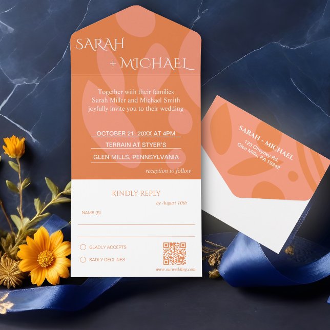 Invitation Tout En Un Couleurs modernes Mariage Collage (Créateur téléchargé)