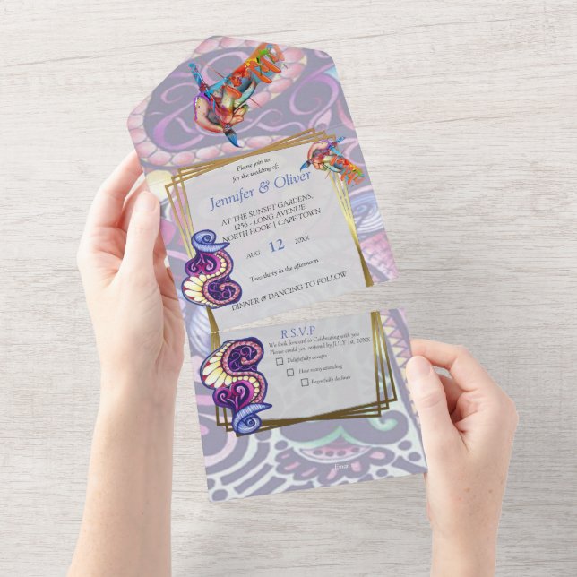 Invitation Tout En Un Création de doodle de fête Artiste joyeuse (Déchirure)