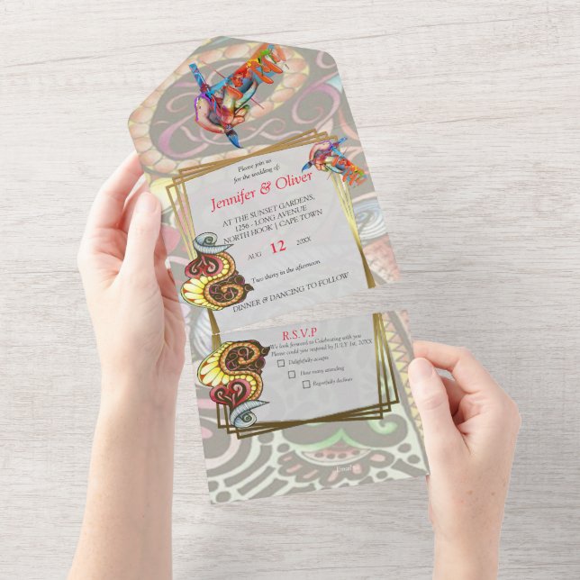 Invitation Tout En Un Création de doodle de fête Artiste joyeuse (Déchirure)