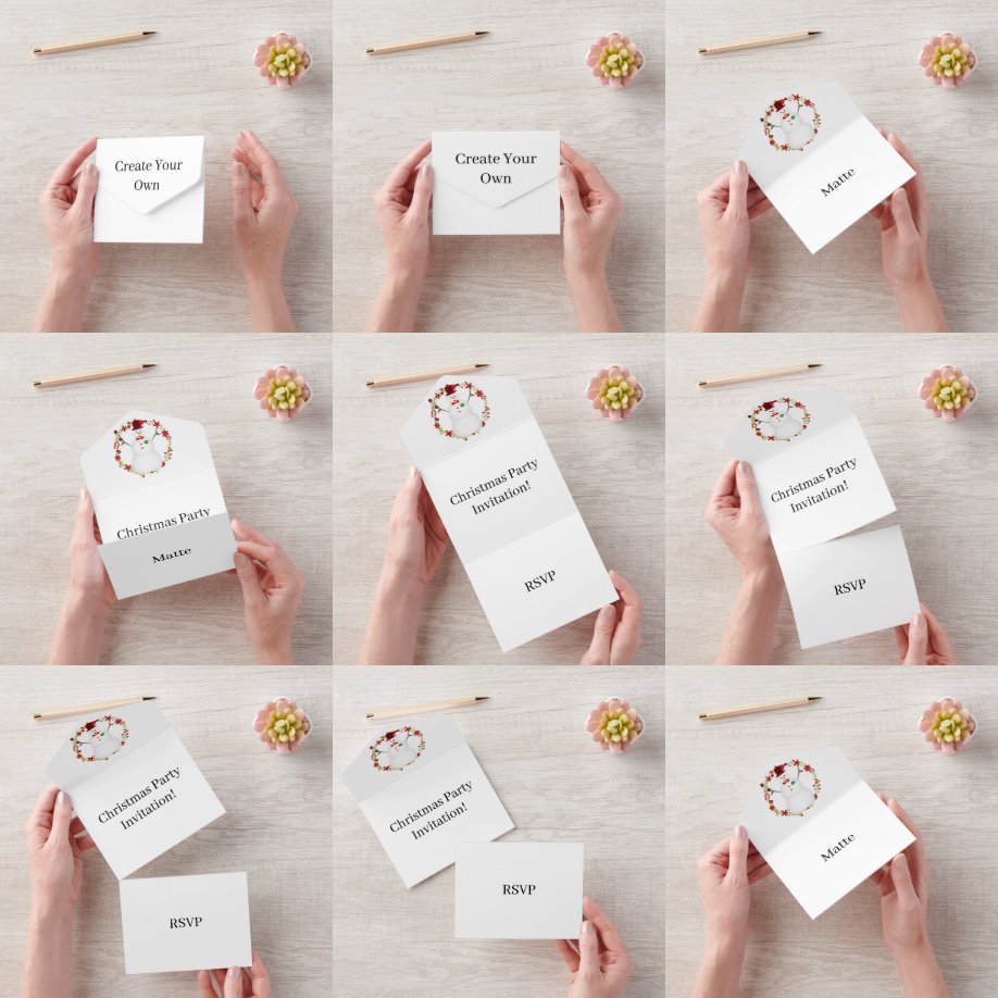 Invitation Tout En Un Créez votre propre fête de Noël RSVP blanc