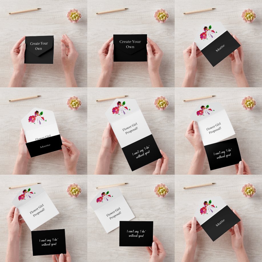 Invitation Tout En Un Créez votre propre proposition Flower Girl Matte B