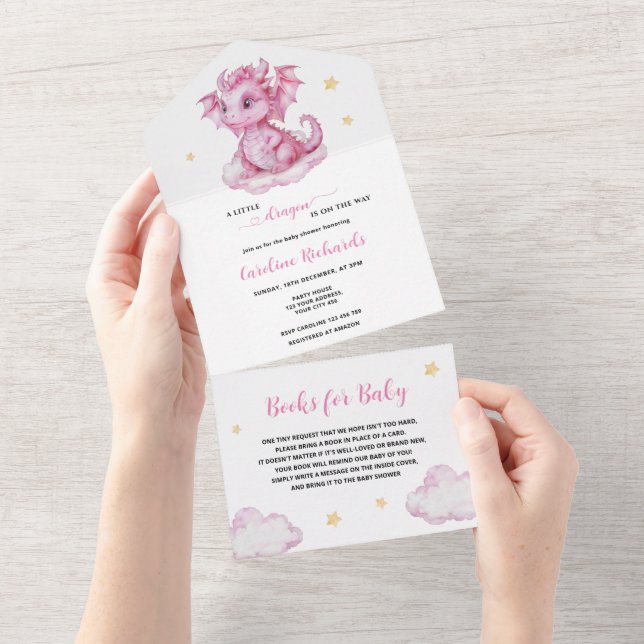 Invitation Tout En Un Cute Dragon Books for Baby (Déchirure)