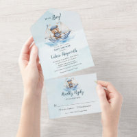Cute Teddy Bear Nautical Boat Baby shower
