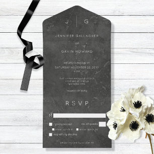Invitation Tout En Un Dark Elegant Minimal Modern Dinner