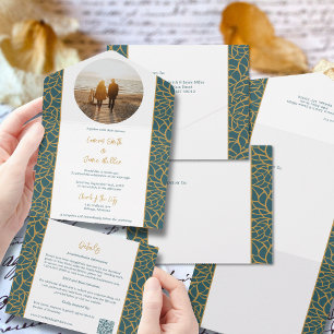 Invitation tout-en-un de l'Abstrait Foliage Botani