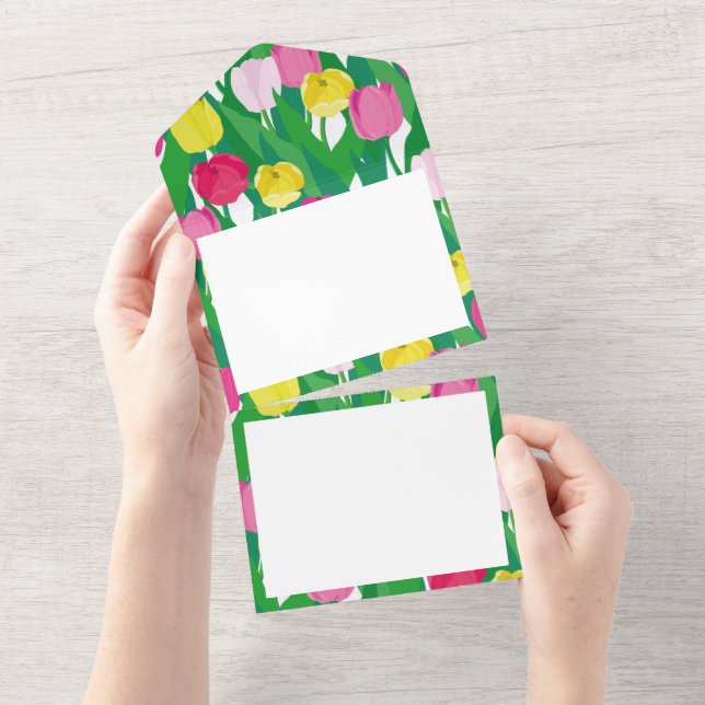 Invitation Tout En Un De magnifiques tulipes. (Déchirure)