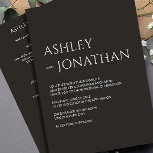Invitation Tout-en-un de Mariage moderne gras et minimaliste