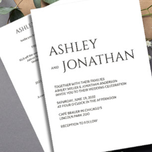 Invitation Tout-en-un de Mariage moderne gras et minimaliste