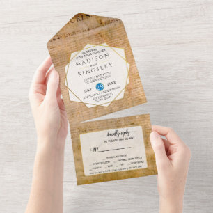 Invitation Tout En Un Déclaration d'indépendance 📜 USA Parchment