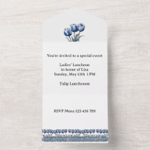 Delft Tulipe Bleue Luncheon Dames Tout-En-Un