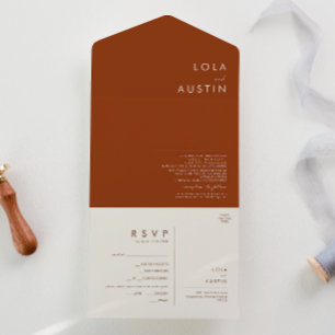 Invitation Tout En Un Désert simple Sceau en terre cuite et envoi