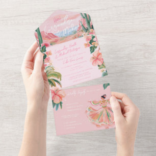 Invitation Tout En Un Destination Mexique rose tout en un mariage Invita