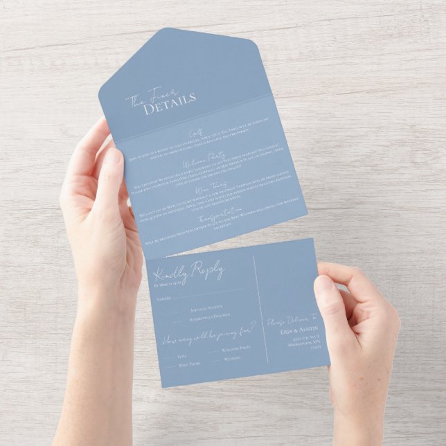 Invitation Tout En Un Détail du mariage et RSVP tout-en-un (Déchirure)