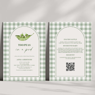 Invitation Tout en Un Deux Pois dans une Cosse Baby Shower G