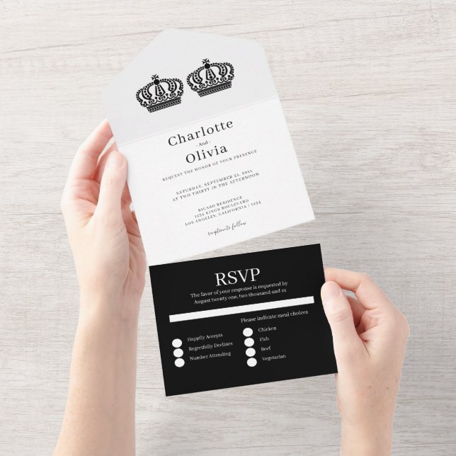 Invitation Tout En Un Deux Reines Font Un Mariage Gay Pair (Déchirure)