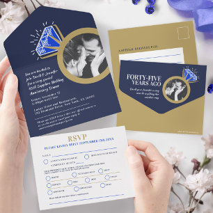 Invitation Tout En Un Dîner du 45e anniversaire du mariage repas saphir