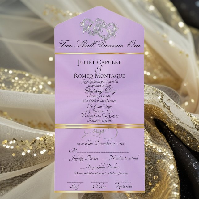 Invitation Tout En Un Double Hearts - Lavender/Silver (Créateur téléchargé)