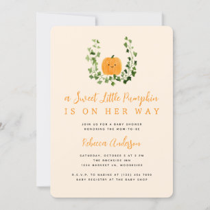 Invitation Tout en un doux petit Baby shower Citrouille