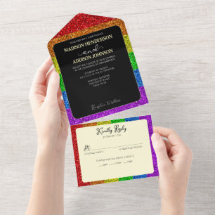 Invitation Tout En Un Drapeau LGBT arc-en-ciel scintille gay lesbienne m