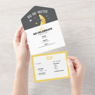 Invitation Tout En Un Drôles de faveurs de fête à la banane rétro éditab