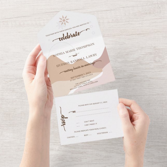 Invitation Tout En Un Earthtone Mountain Adventure (Déchirure)