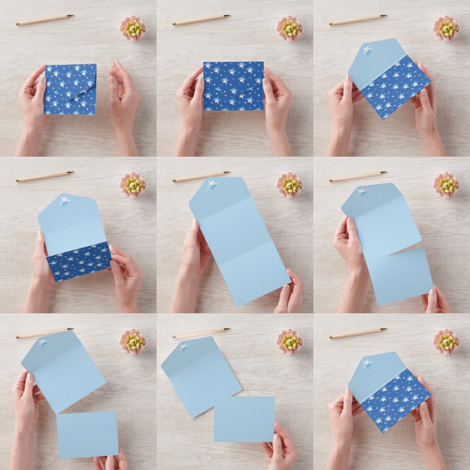 Invitation Tout En Un Eaux sereines - Conception Motif de Swan Lake